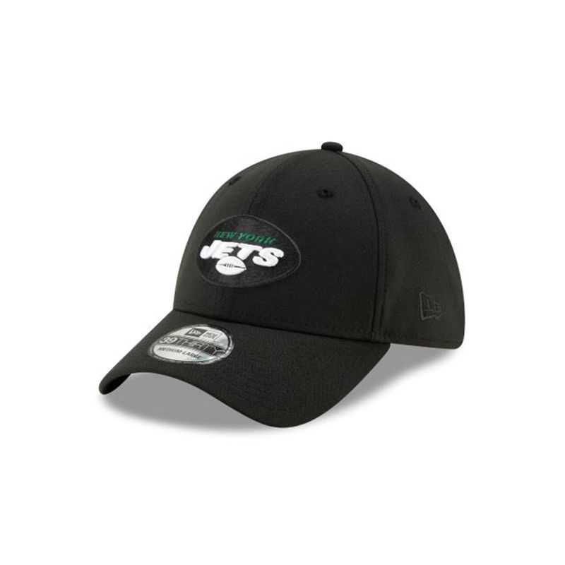 NFL New York Jets Logo Elements 2.0 39Thirty Stretch Fit (IOT1746) - Black New Era Caps